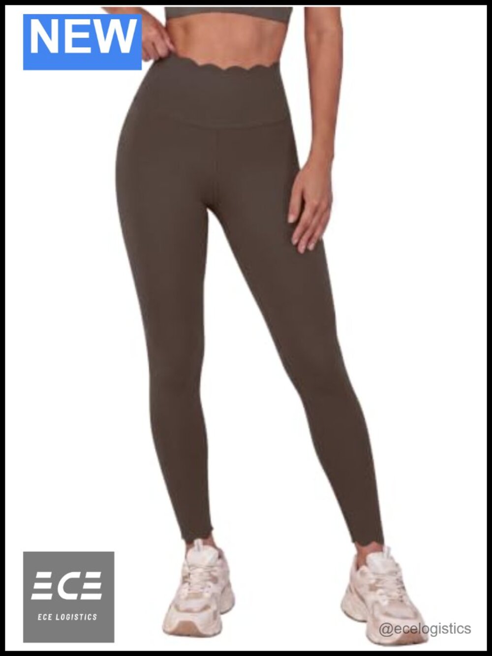 Aoysky High Waist Scalloped Leggings Buttery Soft Workout Yoga Pants